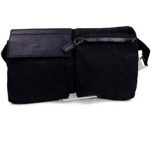 Gucci Waist Pouch  Black Canvas